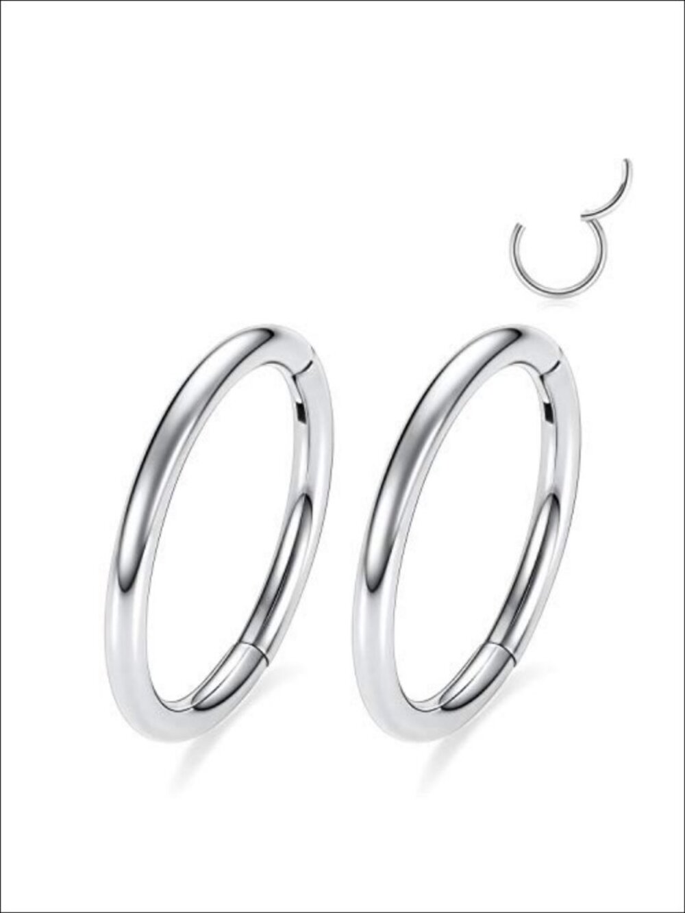 316L Surgical Steel Clicker Nose Ring Hoop Unisex 18G 5mm Hypoallergenic